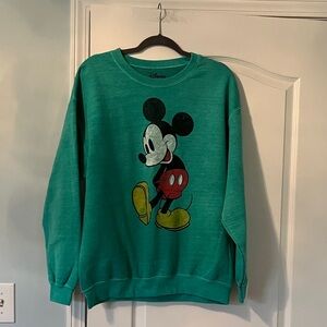 Disney Teal Mickey Mouse Sweatshirt S Large EUC